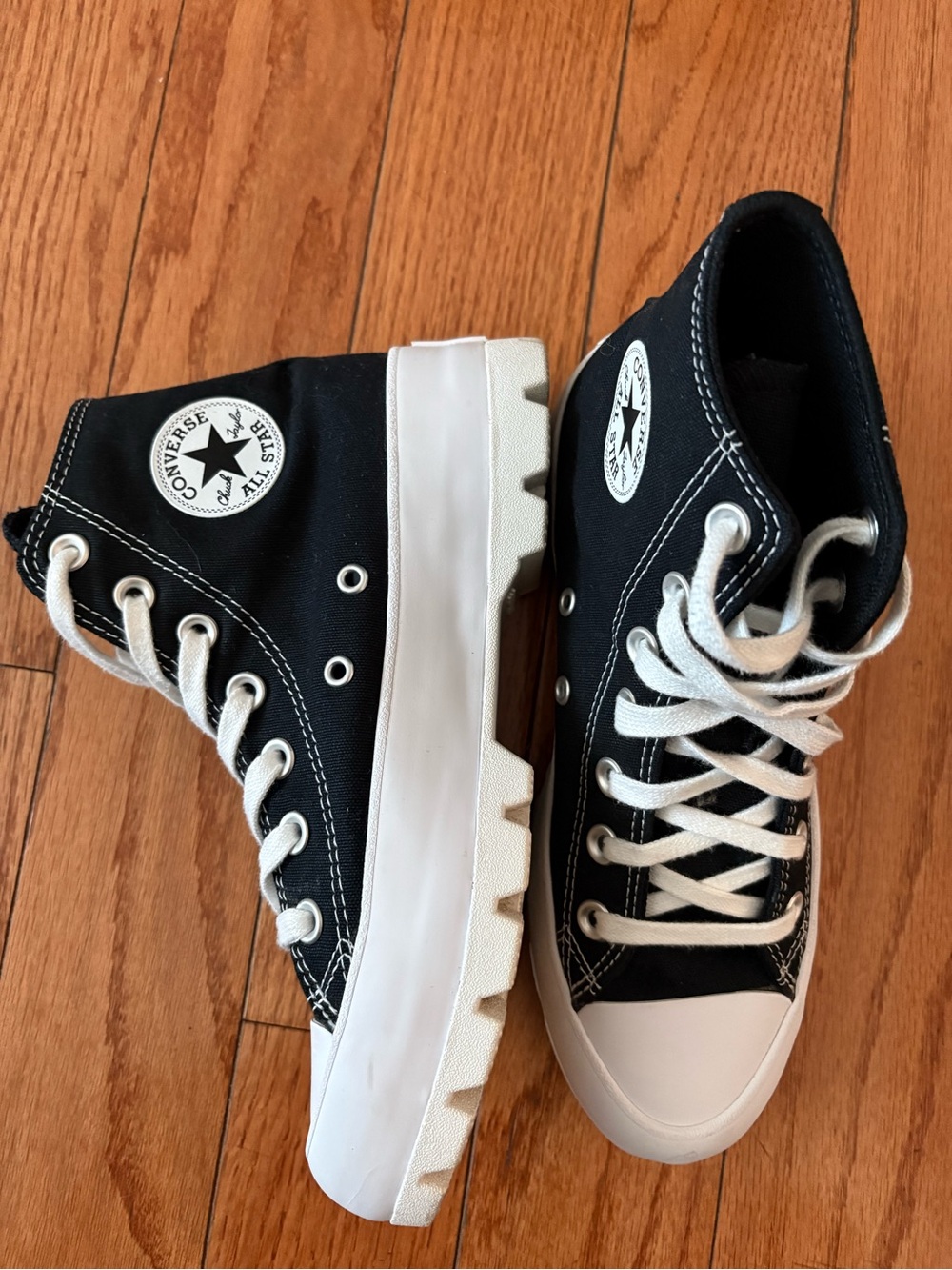 Converse Black and White Lug-Sole High-Top Lace-Up Boots